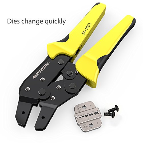 Meterk Professional Wire Crimpwerkzeug, Engineering Ratchet Anschluss Crimpzange, Stiefelringe Crimper, Anschlussklemmen 24-10AWG, 0.25-6 mm² JX-06WF - 4