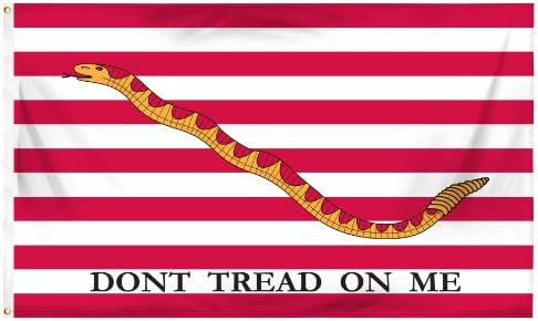 Online Stores 1st Navy Jack Don't Tread On Me Printed Polyester Flag, 3 by 5-Feet