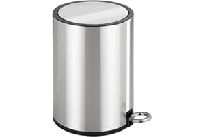 Wenko 22713100 Cosmetic Pedal Bin Monza Easy Close stainless steel glossy - cosmetic bucket, trash can with soft close, capacity 3 L, stainless steel, 18.5 x 25.5 x 24.5 cm