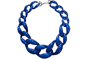 CLSSLVVBN Vintage Style Women S Jewelry Necklace Handmade Cuban Chain Collar Statement Piece Women Boho Chunky Acrylic Link Chain