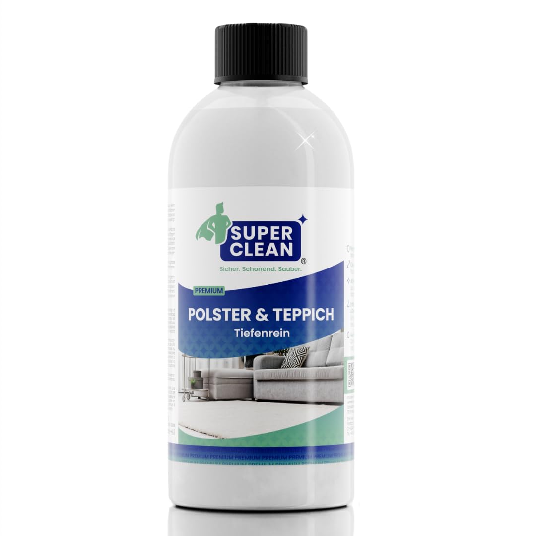 SUPER CLEAN Limpiador concentrado para tapicerías y alfombras | 500 ml | Limpieza profunda para sofás, asientos de coche, moquetas y tejidos