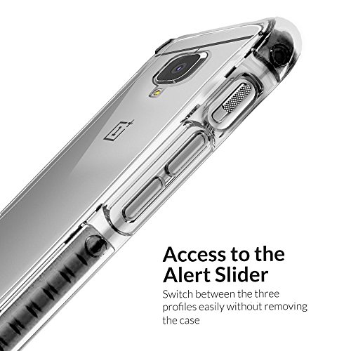 Orzly   FUSION Bumper Case para OnePlus 3  OnePlus TRES  SmartPhone  2016 Modelo  - Funda Dura Protectora con absorci  n de impactos NEGRO goma Rim y completo transparente Panel posterior