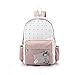 Produktbild Frauen Damen Mädchen Rucksack 2017 Neue Leinwand Umhängetasche Handtaschen Koreanische Mode Handtaschen Mode Welle Punkt Middle School Student Tasche Reisetasche (34 * 17 * 43 Cm) (Rosa)