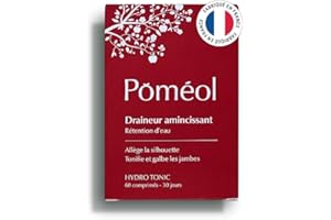 Complément Alimentaire Minceur Drainant ǀ Anti-cellulite & Rétention d'eau ǀ Reine-des-prés, queue de Cerise, Marc de raisin, Artichaut, Vitamines B2, B3, B6, B12 et C ǀ 30 jours ǀ POMÉOL