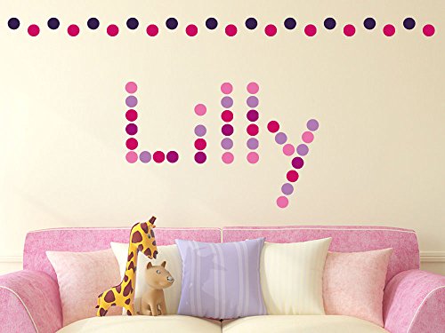 Wandsticker Konfetti 100 teiliges Set Kleine Punkte Kreise Dots Lilatöne 5,5 cm