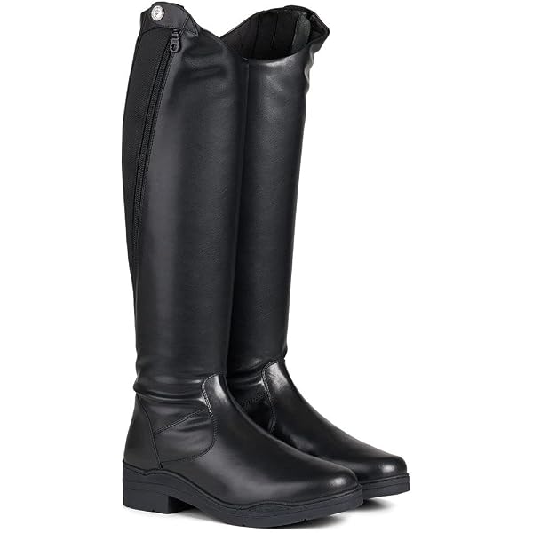 Bottes D'équitation Femme HKM - Imperméables, Semelle Antidérapante, Fermeture éclair, Design Court Et Large