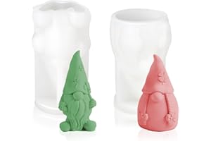 VODUNS Stampi Resina Forma di Gnomo Candele, Stampi per Candele Natalizie in Silicone 3D a Forma di Gnomo per Decorazioni Famiglia Natale Pubblico Interni Fai Da Te Casa Artigianato Professionale
