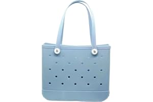 AlHECE School bags Beach Bogg Bag Rubber Waterproof Basket Large Capacity Summer Storage Shoulder Handbag Travel Women Tote Shopping Bags-35X30X12Cm-Blue