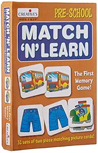 Creative Educational Aids P. Ltd. Match N Learn Card Game (Multi-Color, 62 Pieces)