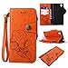 Produktbild ARTLU® Sony Xperia L1 Hülle,Sony Xperia L1 Hülle,Lanyard Lederhülle Handytasche für Sony Xperia L1,Vintage Retro Diagonal Rosen Blume Muster PU Leder Hülle im Bookstyle Kunstleder Brieftasche Folio Handytasche Wallet Case Flip Cover Hüllen Etui Ledertasche Magnetverschluss Soft Silikon Back Rückseite Cover mit Ständer Standfunktion Karten Slot und Magnetverschluss Kunstleder Schutzhülle für Sony Xperia L1-Orange