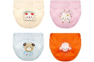 MORBUY-SHOP Culotte d'apprentissage Lavables Bébé, Morbuy 4 Packs Coton Couche-Culotte Anti-Fuite Potty Pantalon de Formation Imperméables pour Garçon et Fille, 6 à 36 Mois