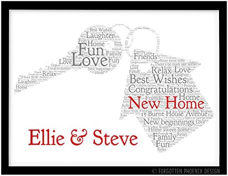 FP1072 Unusual Personalised New Home First House warming Gift Word Art Print