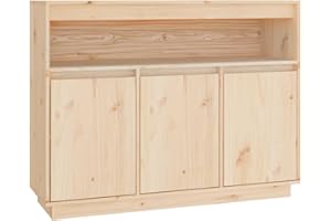 vidaXL Aparador Armario Mueble Auxiliar Puertas Almacenamiento Salón Sala de Estar Comedor Cocina Cómoda Dormitorio de Madera Maciza de Pino