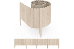 OK-Living Bordo del prato "Garten", Legno naturale, 203 x 30 cm 4 metri