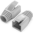 RIVER FOX® Cords & Cables Cat6 Cat6A Cat7 Ethernet RJ45 Cable Cap Connector Boots (OD 7~8mm) Plug Cover Strain Relief Boots Grey (Pack of 100)