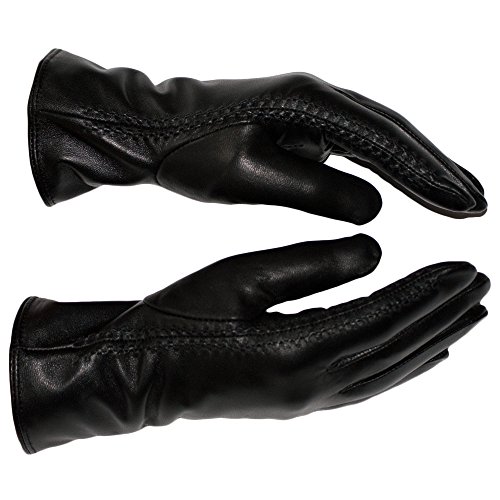 Preisvergleich Produktbild Dazoriginal Lederhandschuhe Handschuhe fur Damen leder weich Lederhandschuhe damen Lammfell Winter Warm Kaschmir-Futter Handschuhe Damen klassische Lederhandschuhe winterhandschuhe damen Gefütterte Damen-Lederhandschuhe Handschuhe echtes Leder Nappaleder lederhandschuhe schwarz Grob 8.5
