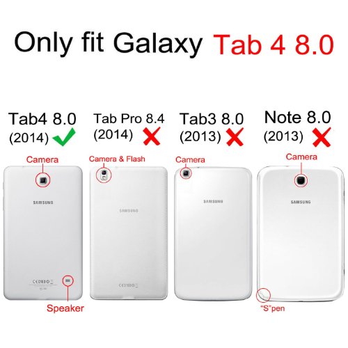Fintie Samsung Galaxy Tab 4 8.0 Hülle Case – Slim Fit Folio Kunstleder Schutzhülle Cover Tasche mit Ständerfunktion für Samsung Galaxy Tab 4 8.0 SM-T330 SM-T335 (mit Auto Schlaf / Wach Funktion), Schwarz - 2