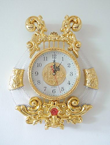 ZO High-Grade Plating Days of the Piano Silent Wall Clock Muslim Watch Gifts Home Wedding Company Gifts,Gold