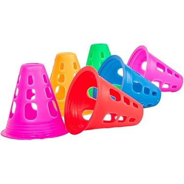 Lot De 12 Cônes D'Entraînement Sportif Empilables – 7.5x7.5cm, Couleurs Vives, Pour Football, Basket, Agilité