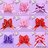 GOLD LEAF Polyester Flower Ribbon For Kids Gift Wrap And Decoration Bag(Multicolour)-Pack Of 50 (Small)