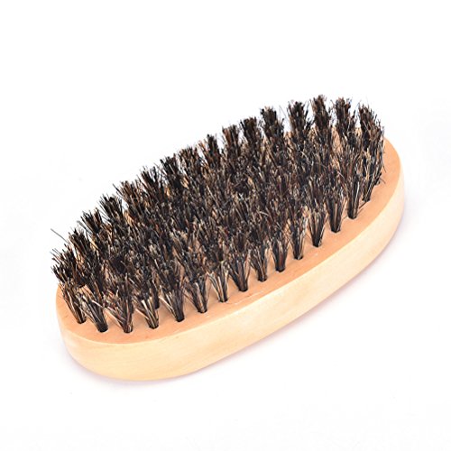 B-Comrade(TM) Beard Bristle Brush, Wooden Military Boar Bristle Brush