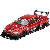 Mini GT 1/64 Nissan LB-ER34 Super Silhouette Skyline Kırmızı/Siyah (Sağ Kol) Bitmiş &Uuml;r&uuml;n MGT00843-R