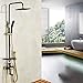 Produktbild JUE Regen Mixer Dusche Combo Set Schwarz Farbe Regen Duschkopf + Handbrause Spray Vierten Gang mit Alle Bronze Bidet Spritzpistole Wand Dusche Combo