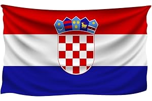 SHONYE 150x90cm Bandera Croata, Bandera de Croacia con 2 Ojales de Metal, Bandera Nacional Croacia de Color Brillante, Decorada en Eventos Deportivos, Fiestas, Desfiles