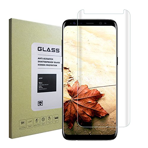 OBYOBY[3D Curved | Argent] Samsung Galaxy S8 Plus Protecteur d'écran d’une haute qualité en verre trempé | Glas avec dureté 9H | Résistant aux rayures (0,24 mm, bords arrondis)