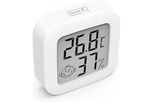 DERSHARA Termómetro Higrómetro Digital con pantalla LCD grande, Interior Termohigrómetro de Interior Medidor de Temperatura y Humedad para Medir Casa Ambiente con retroiluminación