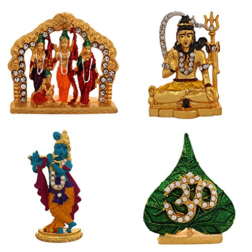 Art N Hub Handcrafted Lord Shri Ram Seetha Darbar, Shiv Parivar, Gopala Krishna & Om Brass Pooja Mandir Idol Sculpture/ Decorative 24K Gold Plated Figurine Statue/ Religious Vastu Puja Deity Showpiece RS.388 (78.00% Off) - Amazon