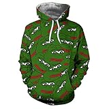 Navidad Hombres Y Mujeres Amantes Suelta De Gran Tamaño Estilo Callejero Patrón De Rana...