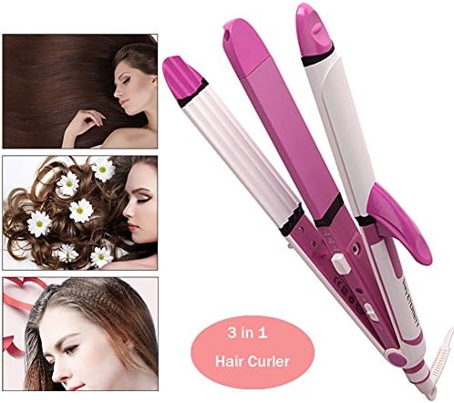 Curling Tongs - 3 in 1 Hair Curling Wand 25mm in Diameter, Flat Iron Hair Straightener with Curler Dual Voltage For Women Teenage Girl In Dating Birthday Party Club Meeting Ideal Gift