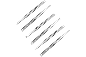 BE-TOOL Lot de 6 glissières de tiroir en métal de 17 mm avec roulement à billes (longueur 310 mm)