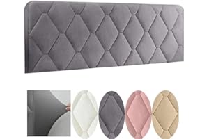 WYJHNL Copri Testata Letto, Copertura Testata Letto Matrimoniale/Singolo Imbottito Fodera Elastica Protezione A Tinta Unita Copertura Decorazione Camera Letto Antipolvere Cover Grigio 170x73cm