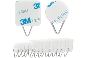 DEFGNOP Ganci Adesivi per Quadri, Appendi Quadrid a 15 Pezzi, Piazza Gancetti per Quadri, Appendi Quadri Adesivi Rotondo, Gancio di Plastica per Appendere per Appendere Foto, Piatti