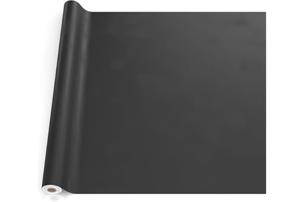 Nappe en Toile cirée, Lavable, pour Table de Jardin, extérieur et intérieur, Bord coupé, Noire, 220 x 140 cm