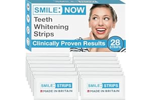 SMILE:NOW Teeth Whitening Strips - Zero Peroxide - Fluoride Free - Whiten Teeth - Enamel Safe! Promising Shades Whiter for That Whiter Smile You're After! (Peppermint, 28 Pack)