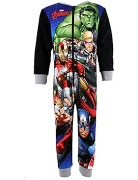 Jungen Offiziell Marvel Avengers Fleece Onesie Größen 2 3 4 5 6 7 8 Jahre Schlafanzug Schlafanzüge Hulk Iron Man...