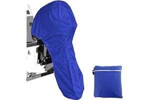 Cubierta para motor de barco fuera de borda Skyour impermeable cubierta para motor de barco polvo Rian UV para 8-10HP (49 x 53 x 41 pulgadas para 8-10HP, azul)