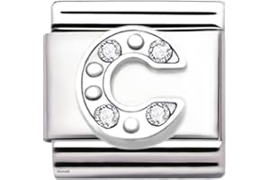 2BURNED A-Z Letter Cubic Zirconia Italian Charm Links for 9mm Bracelets