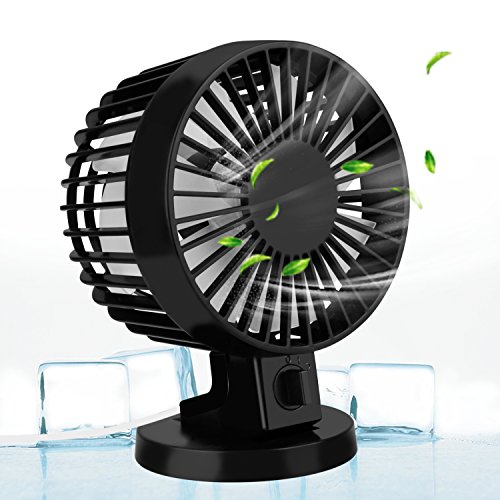 USB Ventilator, Aodoor Tischventilator Mini USB Ventilator Tragbarer USB Fan Geräuschlos Mini Ventilator für Büro Schreibtisch Fan (Schwarz)