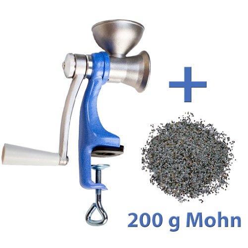 Edelstahl Mohnmhle mit Schraubzwinge inklusive Mohn Edelstahl Mohnmhle mit Schraubzwinge inklusive Mohn