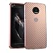 Produktbild Moto Z2 Force Hülle,Grandcaser Aluminum Bumper + Carbon Fiber Acrylic Back Cover [2 in 1] Anti-Kratzer Stoßfest Hybride Schutzhülle für Motorola Moto Z2 Force-Rose Gold