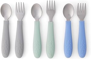 Elk and Friends Kids Silverware with Silicone Handle