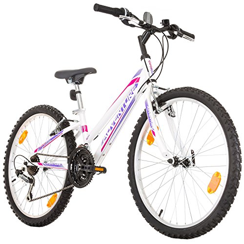 24 Zoll ADVENTURE EU-PRODUKT Jugend Fahrrad Rad Bike Cycling Damenfahrrad Kinderfahrrad Kinderrad Mädchenfahrrad Mountainbike MTB SHIMANO 18-GANG, Weiss - 6
