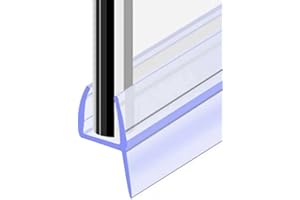 WMLBK H Shape Bath Shower Screen Seal Strip Soft Rubber Shower Door Seal Strip 2 Metres Long Soft Shower Seals Fits 6-10mm Glass for Curved and Vertical Screens or Doors (H-6MM)