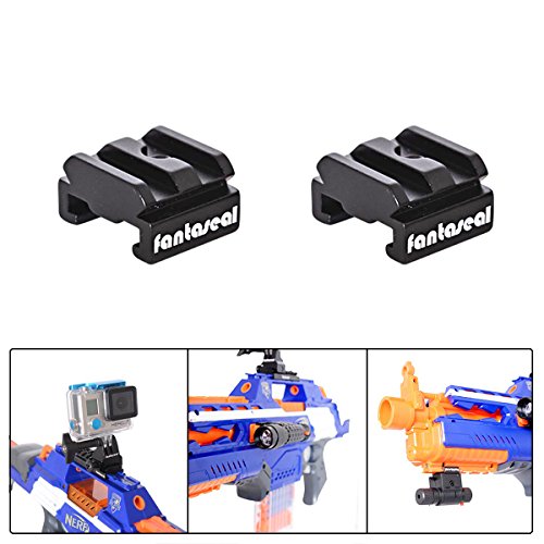 Fantaseal Nerf to Picatinny Konverter Adapter Aluminium Picatinny Rail Adapter fr Nerf Gun Nerf Dartblaster Picatinny Rail Adapter 21mm Nerf Blaster Slip-On Picatinny Rails Adapter Nerf Spielzeugpistole Picatinny Adapter Nerf-2-Picatinny Rail Adapter fr Befestigung von Standard Militrisce Taktische Ausrstungen wie Scope, LED-Blitzlicht, Nachtsichtgert und andere Picatinny Typ Gear, - 2 Stcke