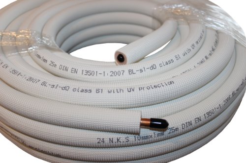 Klima-/Kälterohr, Kupferrohr, Kältemittelleitung, (zöllig) 1/4“, vorisoliert, 25m Rolle 530k14x08 - 2
