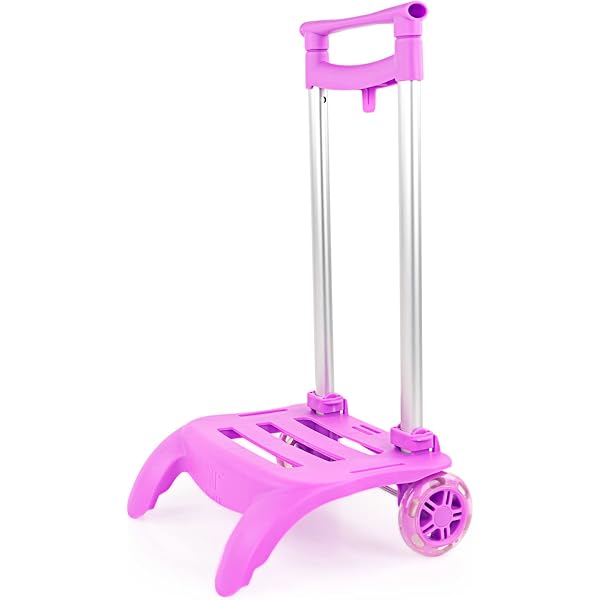 SKPAT - Trolley Per Zaino Scuola - Carrello Zaino Scuola Altura Regolabile - Carrello Per Zaino Scuola Leggero E Robusto - Carrello Porta Zaino Scuola Maniglia Telescopica - Porta Zaino Trolley, Rosso : SKPAT - 7